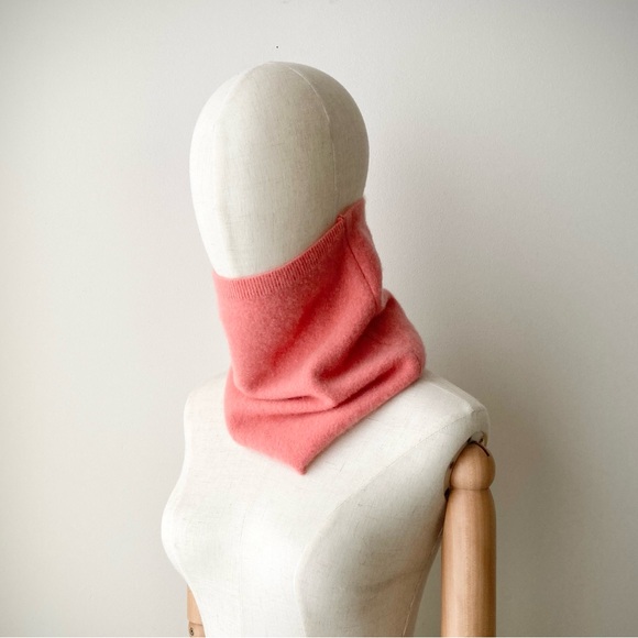 joodito 100% cashmere tube scarf high cowl collar snood shawl winter light pink - Picture 2 of 8